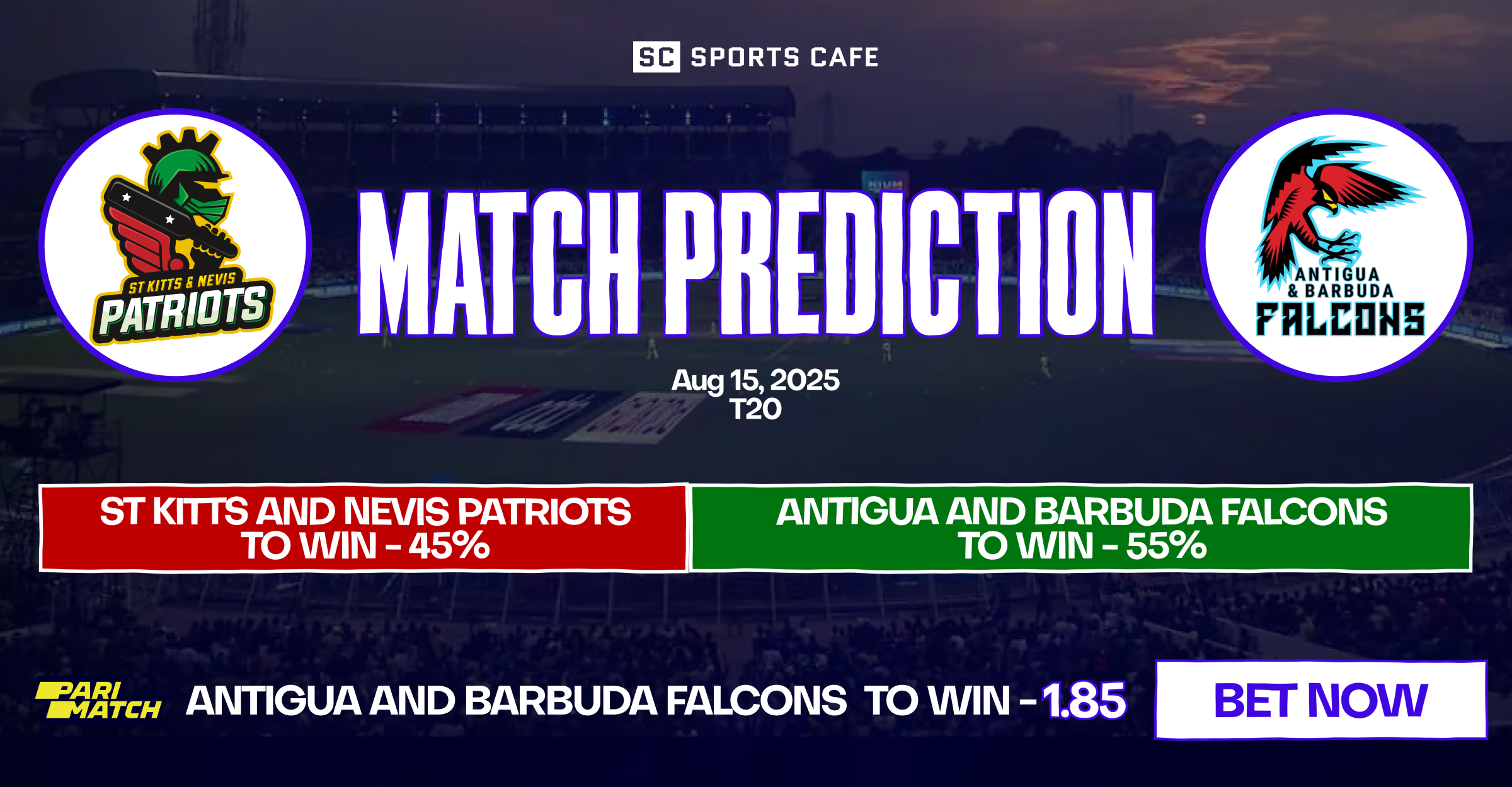St Kitts and Nevis Patriots vs Antigua and Barbuda Falcons